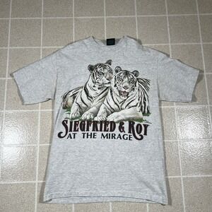Vintage Tiger Shirt Mens L Gray Siegfried And Roy Mirage Las Vegas Show USA Tee